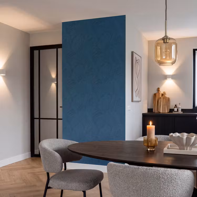 Abstract - Patroon - Donkerblauw - Elegant Behang Vlies klein 1076 -sfeer3