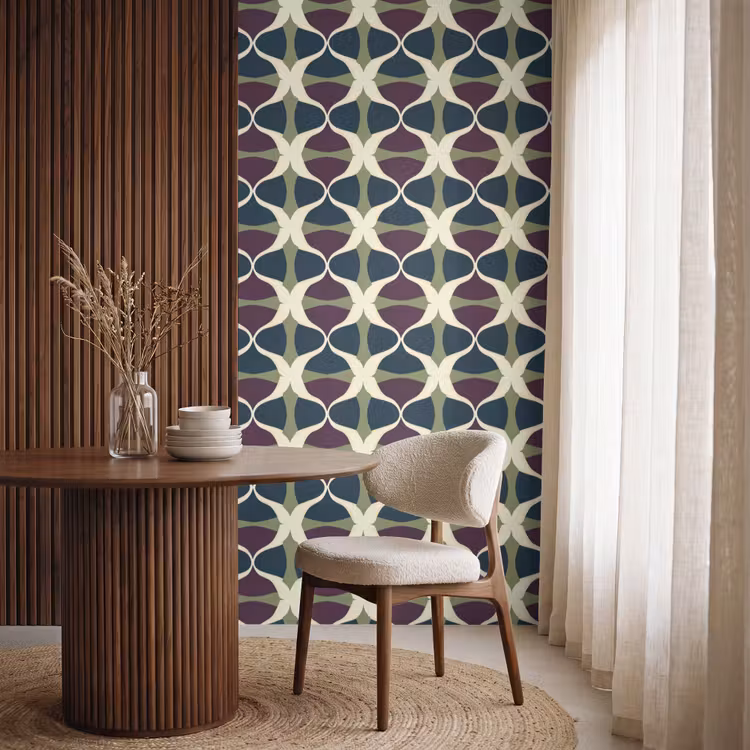 Abstract - Retro - Kleurrijk Behang Vlies klein 1076 -sfeer1