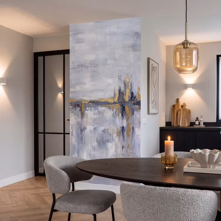 Abstract - Structuur - Goud - Grijs - Modern Behang Vlies klein -sfeer3