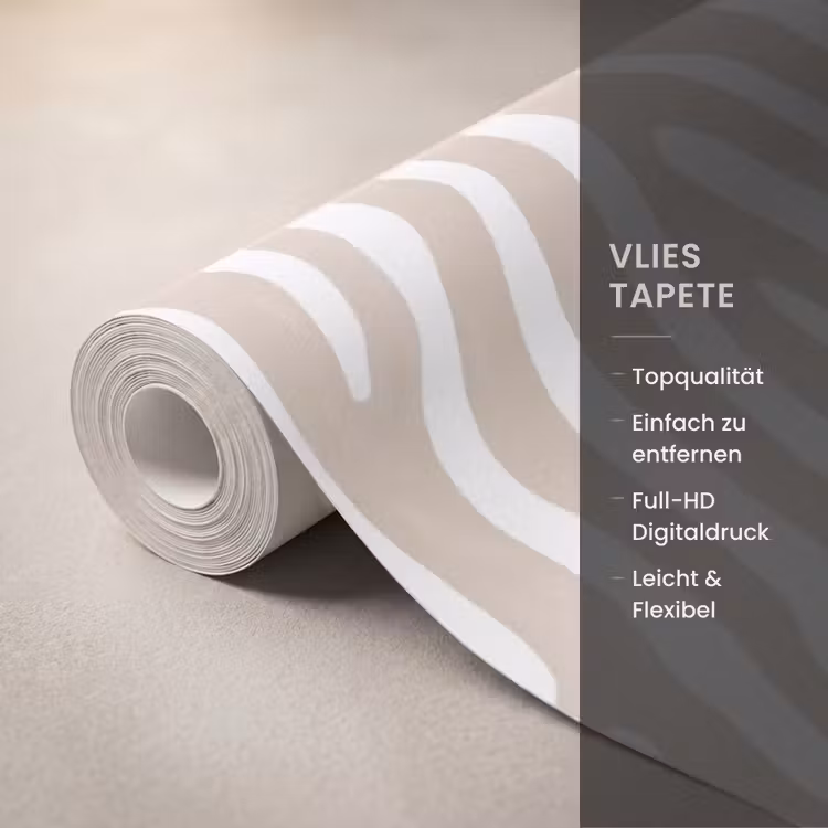 Abstract - Zebra - Beige Behang Vlies klein 1076 -USP_closeupDE