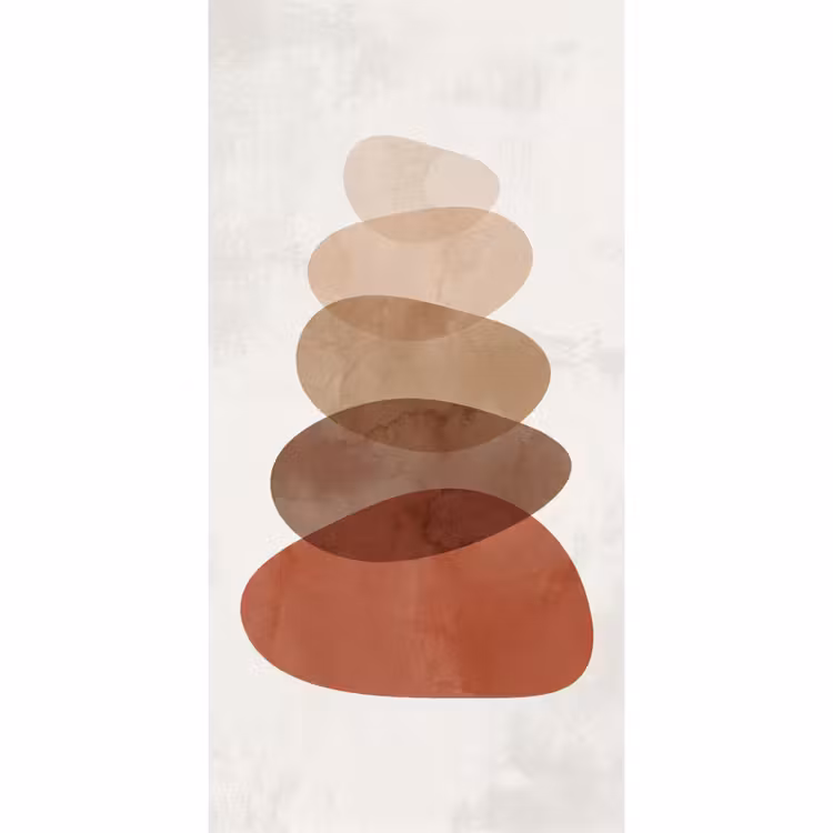 Abstractie - Gestapeld - Balans - Modern - Aardetinten Behang Vlies klein -3d_website