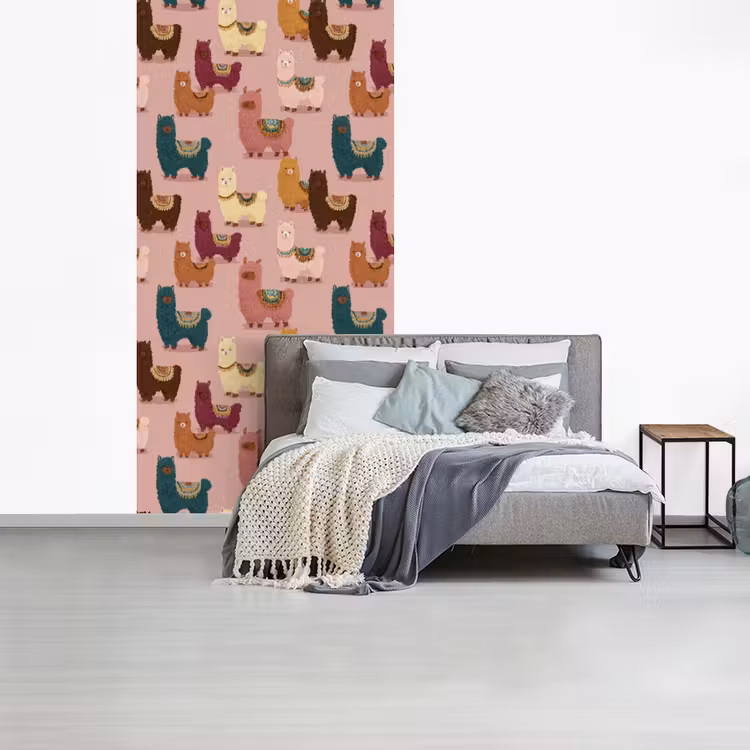 Alpaca's - Patroon - Kleurrijk fotobehang vinyl groot 64 -slaapkamer