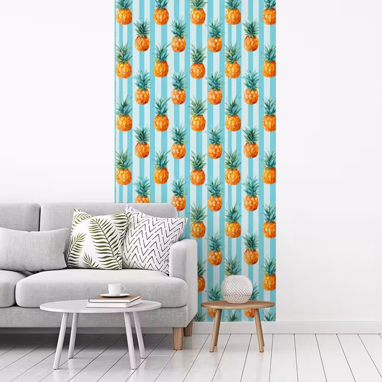 Ananas - Strepen - Groen fotobehang vinyl groot 64 -woonkamer