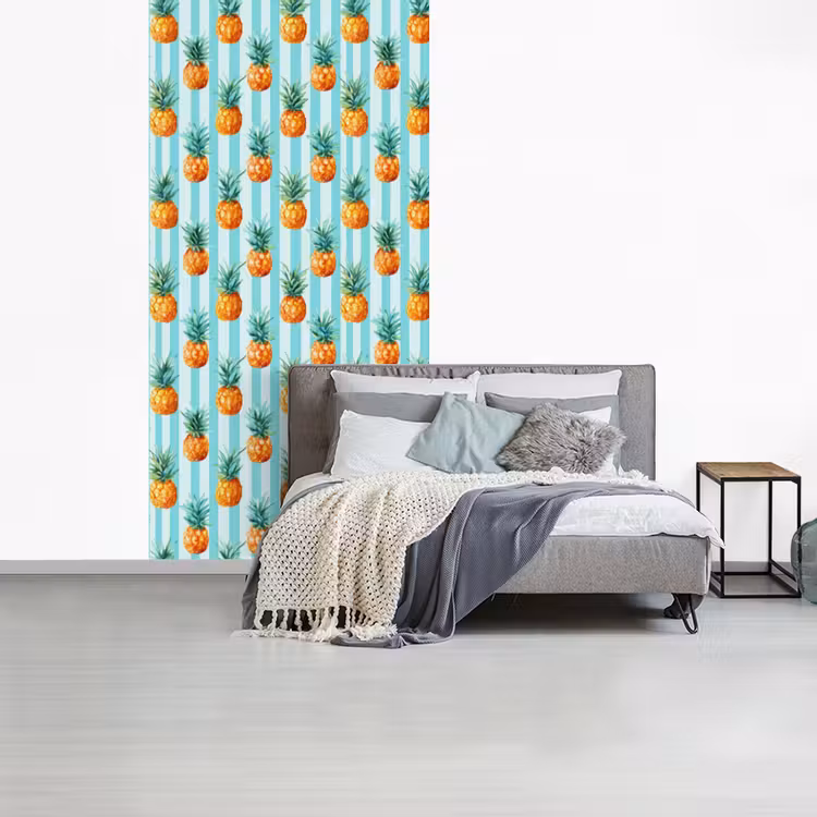 Ananas - Strepen - Groen fotobehang vinyl groot 64 -slaapkamer