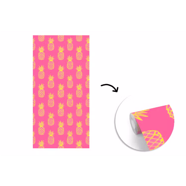 Ananas - Trendy - Roze fotobehang vinyl groot 64 -3d