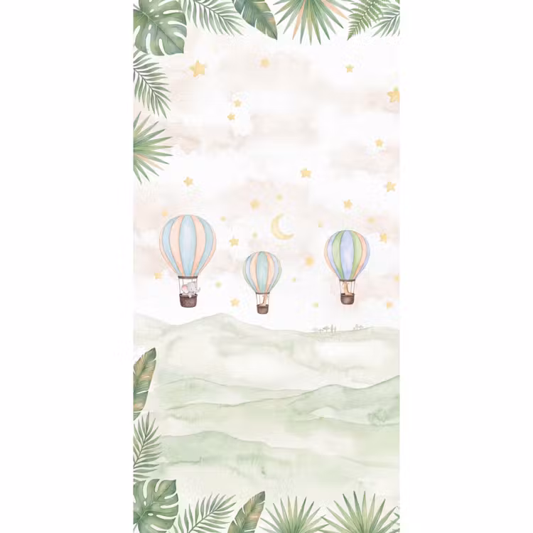 Aquarel - Luchtballonnen - Pastel Behang Vlies klein -3d_website