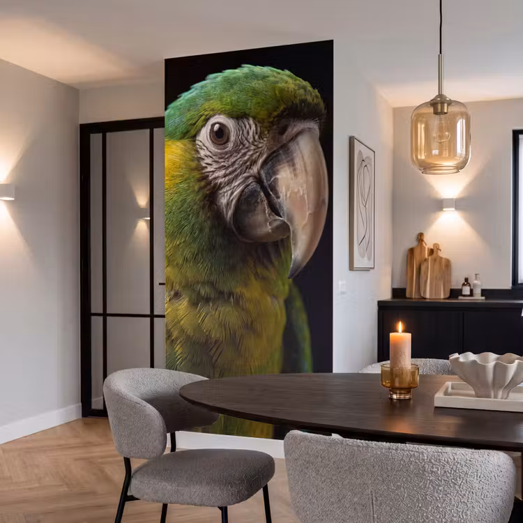 Ara - Portret - Groen Behang Vlies klein -sfeer3