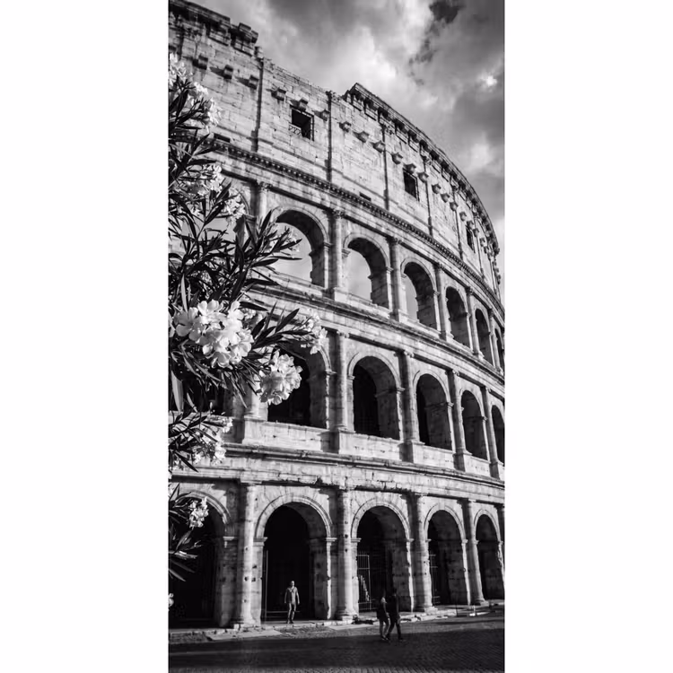 Architectuur - Colosseum - Rome - Historisch - Zwart-wit Behang Vlies klein -3d_website