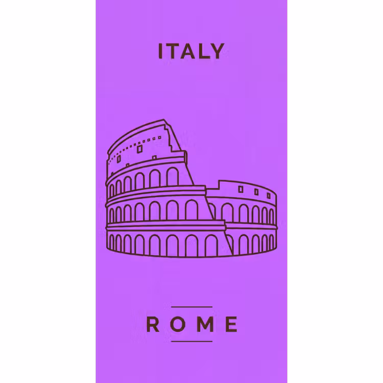 Architectuur - Colosseum - Rome - Minimalistisch - Paars Behang Vlies klein -3d_website
