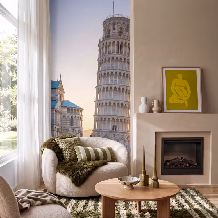 Architectuur - Toren - Pisa - Italië - Zonsondergang Behang Vlies klein -sfeer2