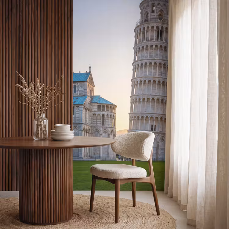 Architectuur - Toren - Pisa - Italië - Zonsondergang Behang Vlies klein -sfeer1