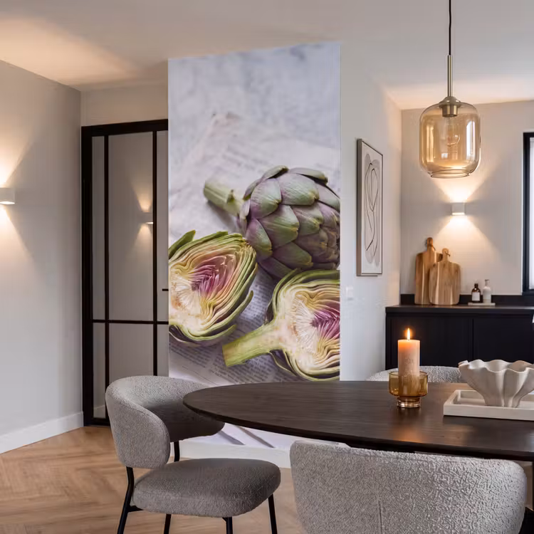 Tapete - Artischocke – aufgeschnitten – Essen - Artisjok - Doorgesneden - Eten Behang Vlies klein