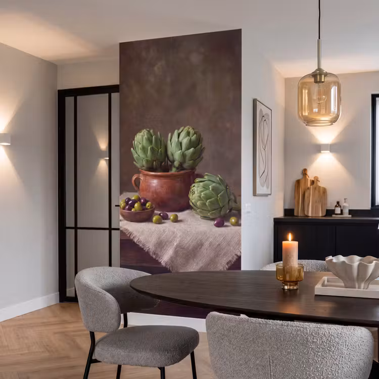 Tapete - Artischocken – Oliven – Essen - Artisjokken - Olijven - Eten Behang Vlies klein