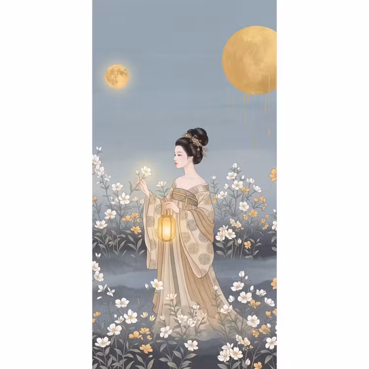 Aziatisch - Vrouw - Kimono Behang Vlies klein -3d_website