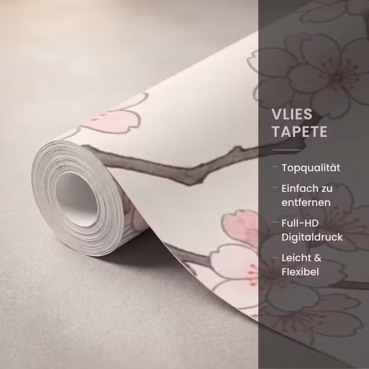 Aziatisch - Kraanvogel - Beige Behang Vlies klein -USP_closeupDE