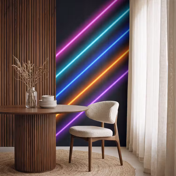 Esthetiek - Retro - Neon Behang Vlies klein -sfeer1