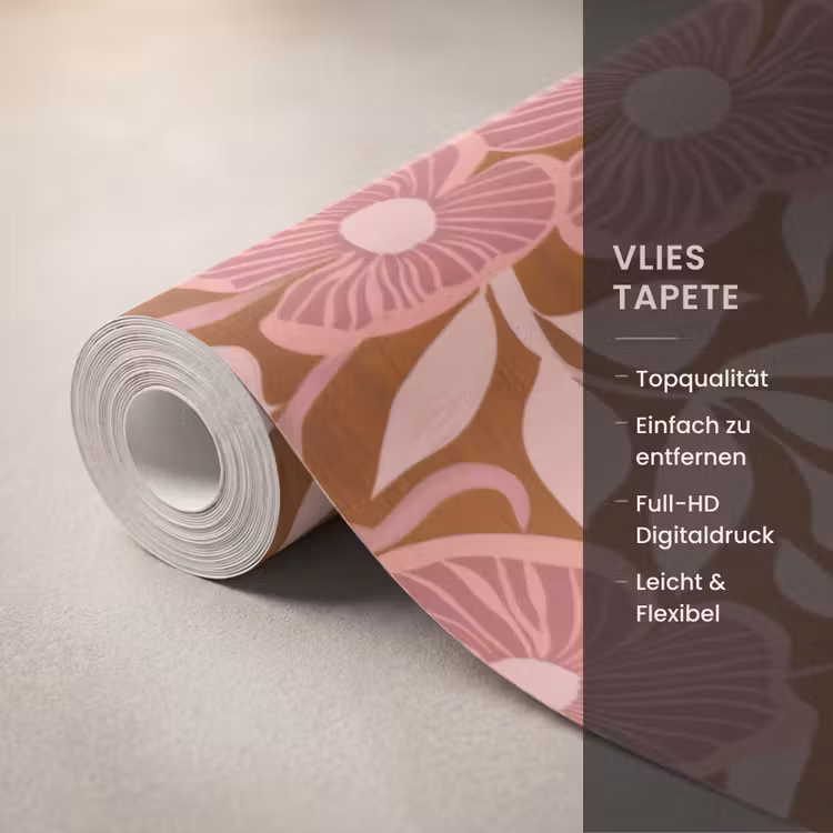 Sfeer - Bloemen - Roze Behang Vlies klein 1076 -USP_closeupDE