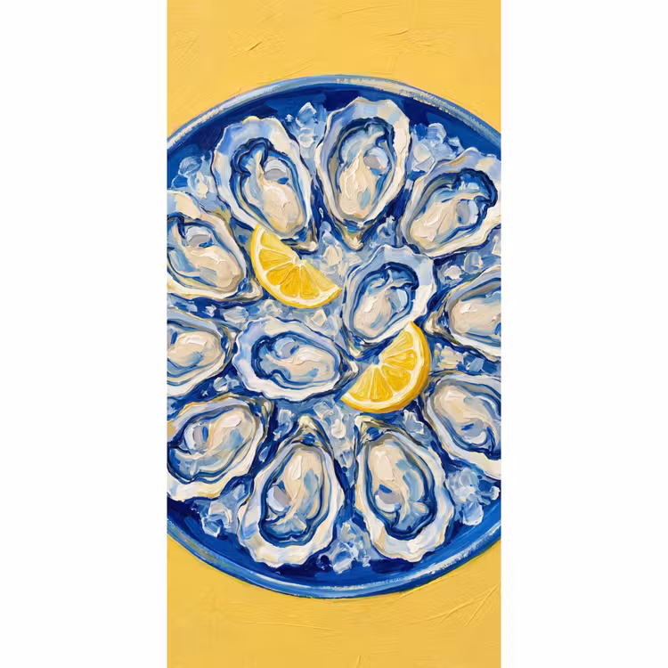 Oesters - Citroen - IJs - Modern - Geel Behang Vlies klein -3d_website