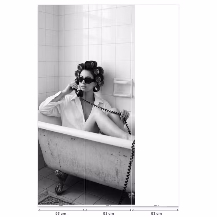 Bad - Vrouw - Zwart - Wit Behang Vlies klein -USP_banen