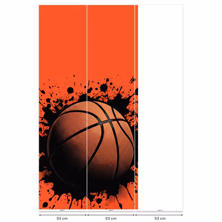 Basketbal - Verf - Sport - Oranje Behang Vlies klein -USP_banen