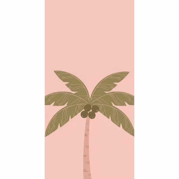 Boom - Palm - Natuur - Illustratie - Roze Behang Vlies klein -3d_website
