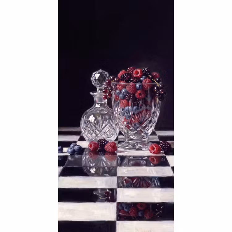 Tapete - Beeren – Kristall – Stillleben - Bessen - Kristal - Stilleven Behang Vlies klein