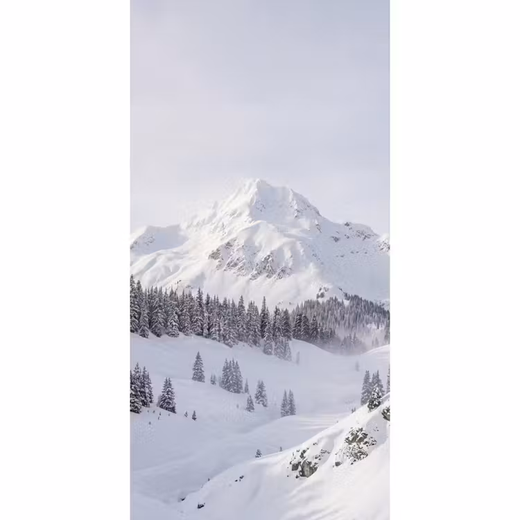 Berg - Sneeuw - Winter - Natuur - Wit Behang Vlies klein -3d_website
