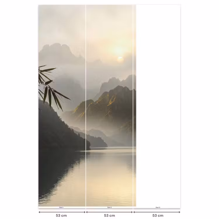 Bergen - Water - Mist - Natuur - Landschap Behang Vlies klein -USP_banen