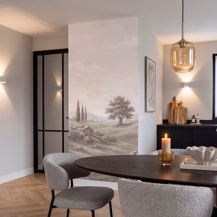 Heuvellandschap - Bomen - Natuur - Groen Behang Vlies klein -sfeer3