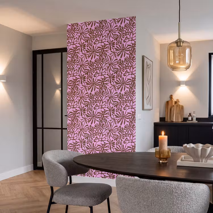 Organisch - Patroon - Roze Behang Vlies klein 1076 -sfeer3