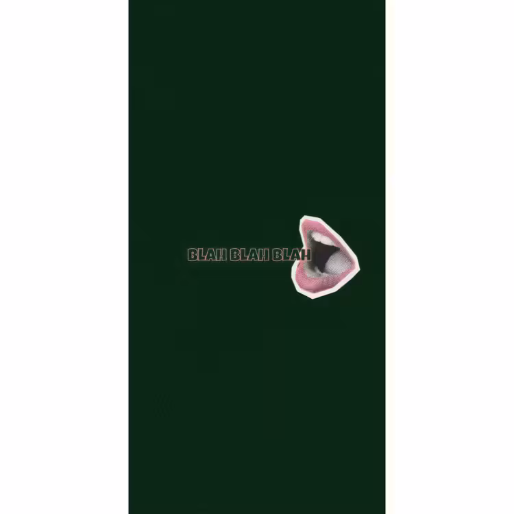 BLAH BLAH BLAH - Mond - Groen Behang Vlies klein -3d_website