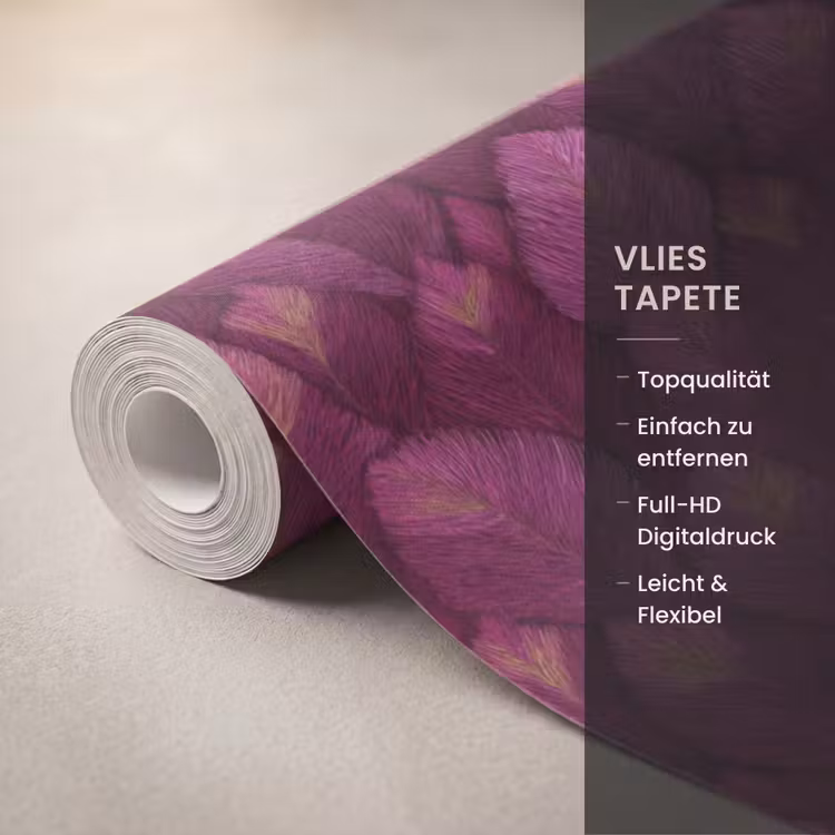 Bladeren - Patroon - Burgundy Behang Vlies klein 1076 -USP_closeupDE