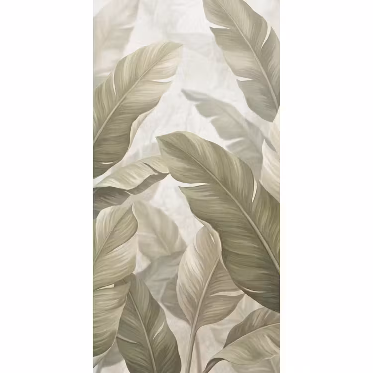 Bladeren - Tropisch - Natuur - Abstract - Beige Behang Vlies klein -3d_website
