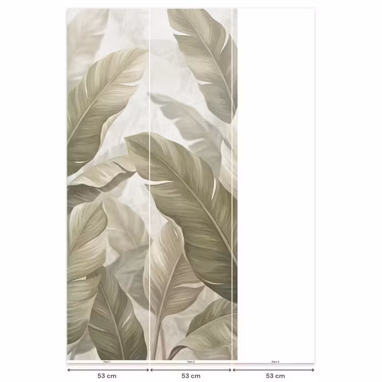 Bladeren - Tropisch - Natuur - Abstract - Beige Behang Vlies klein -USP_banen