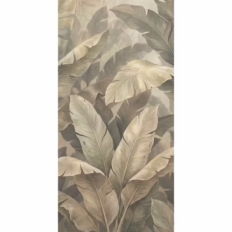 Bladeren - Tropisch - Natuur - Modern - Beige Behang Vlies klein -3d_website