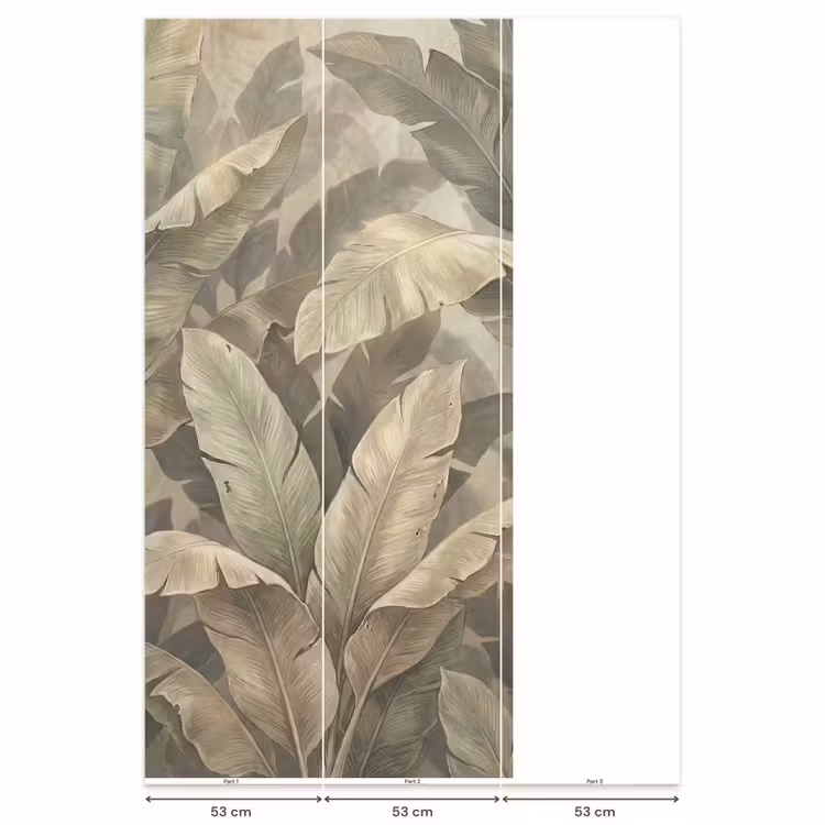 Bladeren - Tropisch - Natuur - Modern - Beige Behang Vlies klein -USP_banen