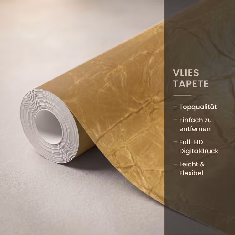 Tapete - Blattgold – Vintage – Struktur – Warmes Gold - Bladgoud - Vintage - Textuur - Warm Goud Behang Vlies klein 1076