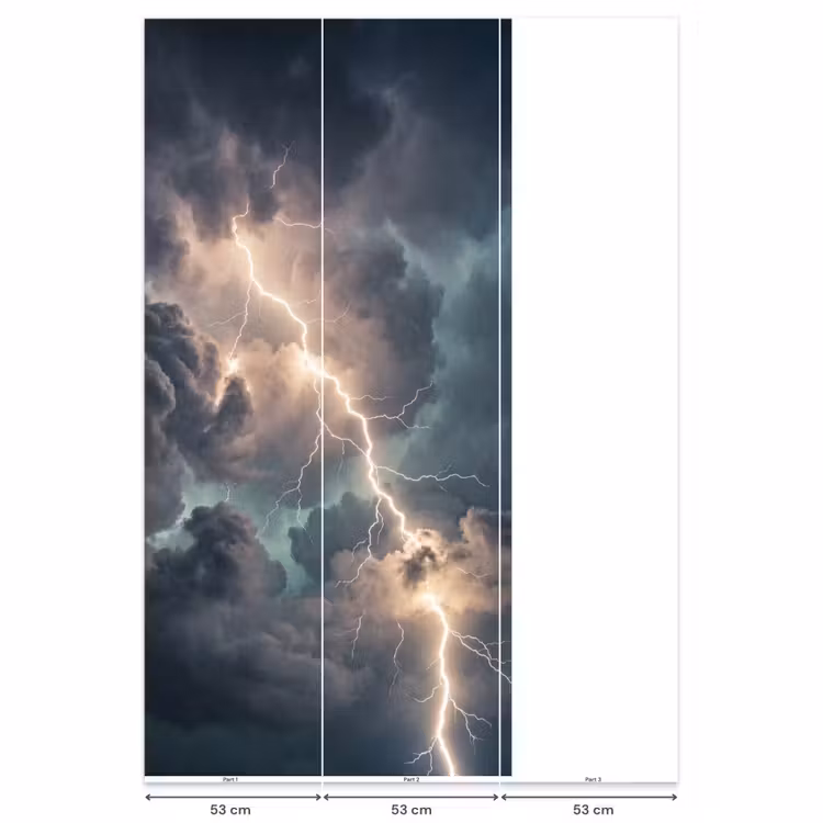 Bliksem - Storm - Natuur - Donker Behang Vlies klein -USP_banen