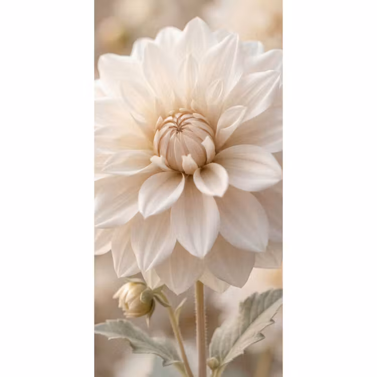 Bloem - Dahlia - Wit Behang Vlies klein -3d_website