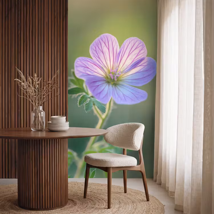 Bloem - Close up - Paars Behang Vlies klein -sfeer1