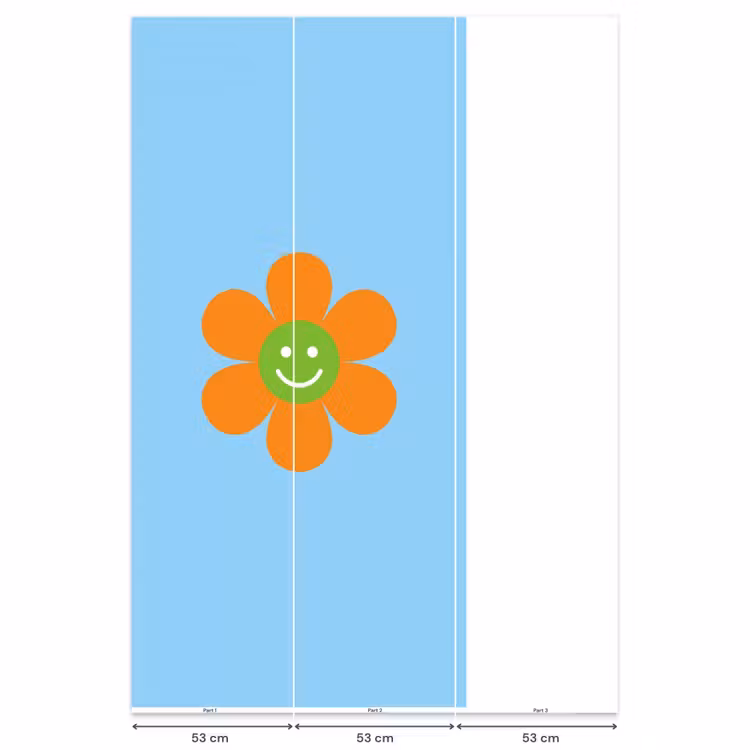 Bloem - Smiley - Kleurrijk Behang Vlies klein -USP_banen