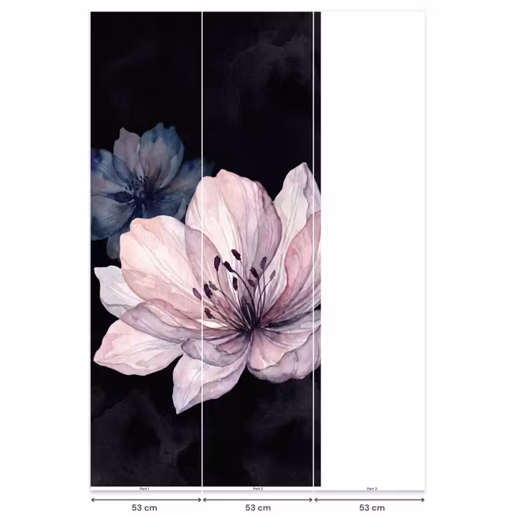Bloemen - Aquarel - Modern - Roze - Donker Behang Vlies klein -USP_banen