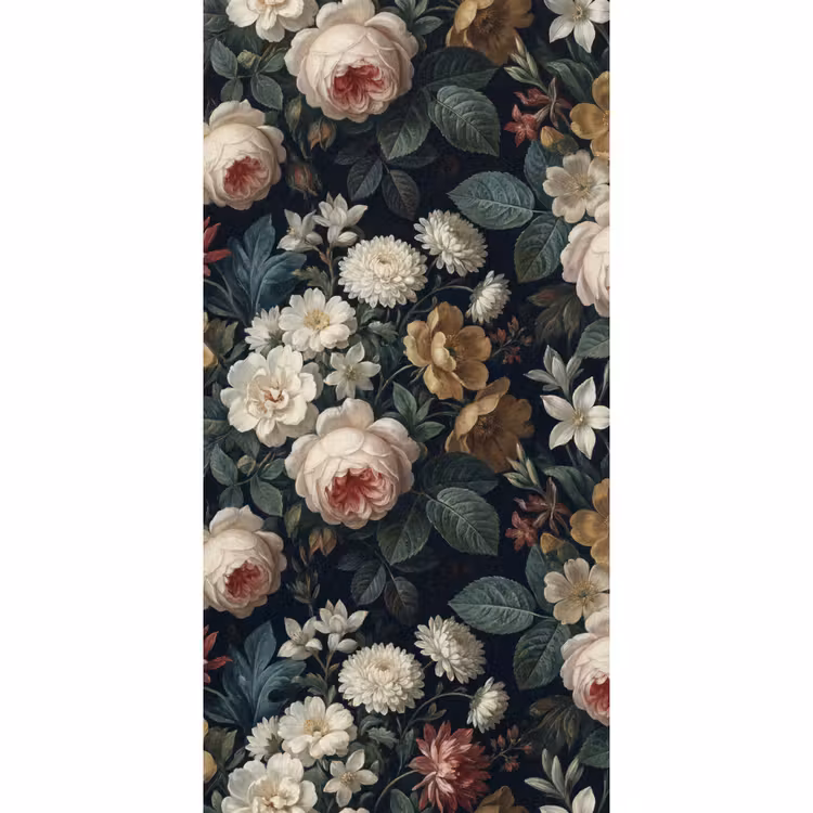 Bloemen - Boeket - Botanisch - Vintage - Donkere achtergrond Behang Vlies klein -3d_website