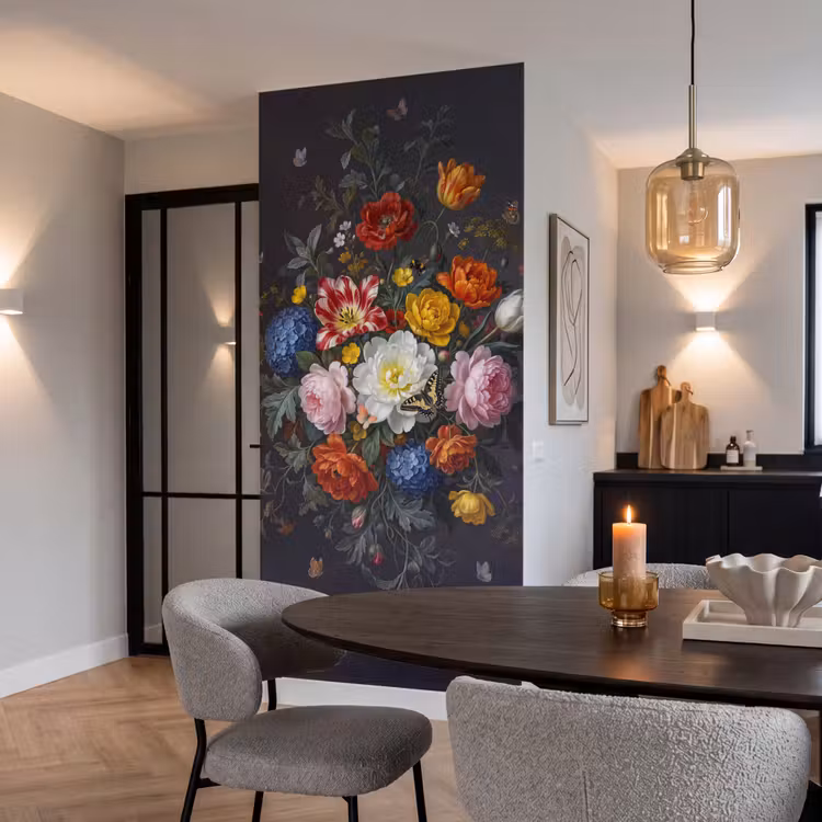 Bloemen - Boeket - Klassiek - Kleurrijk - Natuur Behang Vlies klein -sfeer3