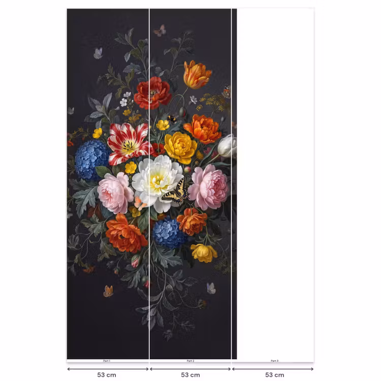 Bloemen - Boeket - Klassiek - Kleurrijk - Natuur Behang Vlies klein -USP_banen