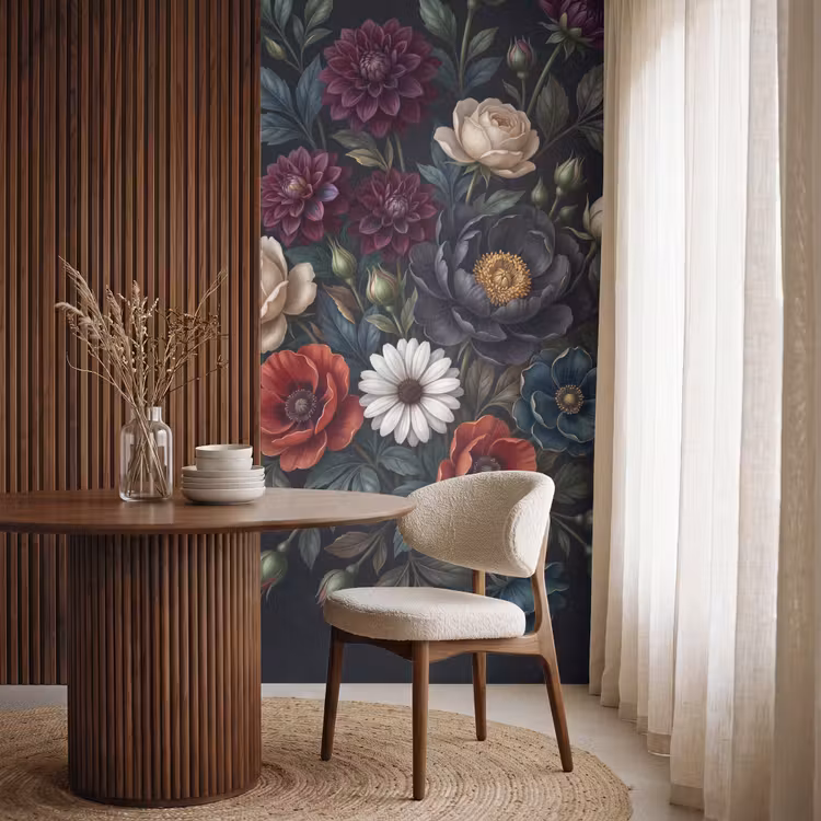 Bloemen - Boeket - Natuur - Klassiek - Weelderig Behang Vlies klein -sfeer1