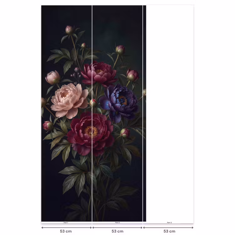 Bloemen - Boeket - Natuur - Modern - Donker Behang Vlies klein -USP_banen