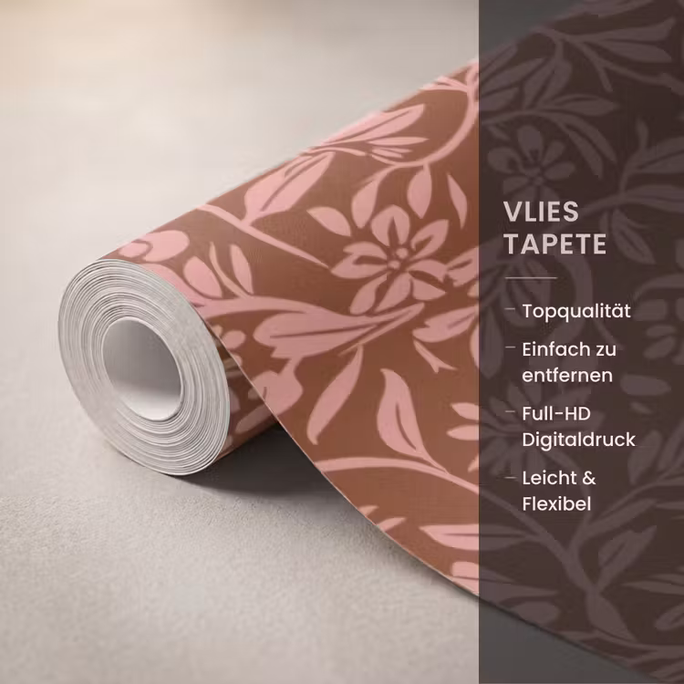 Bloemen - Print - Roze Behang Vlies klein 1076 -USP_closeupDE