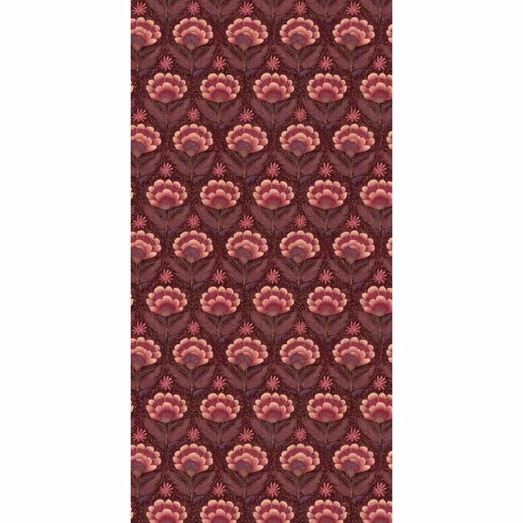 Bloemen - Waaier - Paars Behang Vlies klein 1076 -3d_website