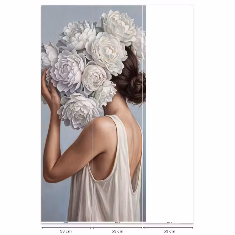 Bloemen - Vrouw - Wit Behang Vlies klein -USP_banen
